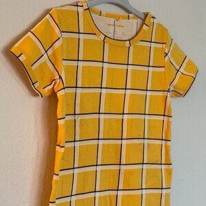 Mini Rodini Check T-Shirt in yellow with check print made from 100 % GOTS cotton